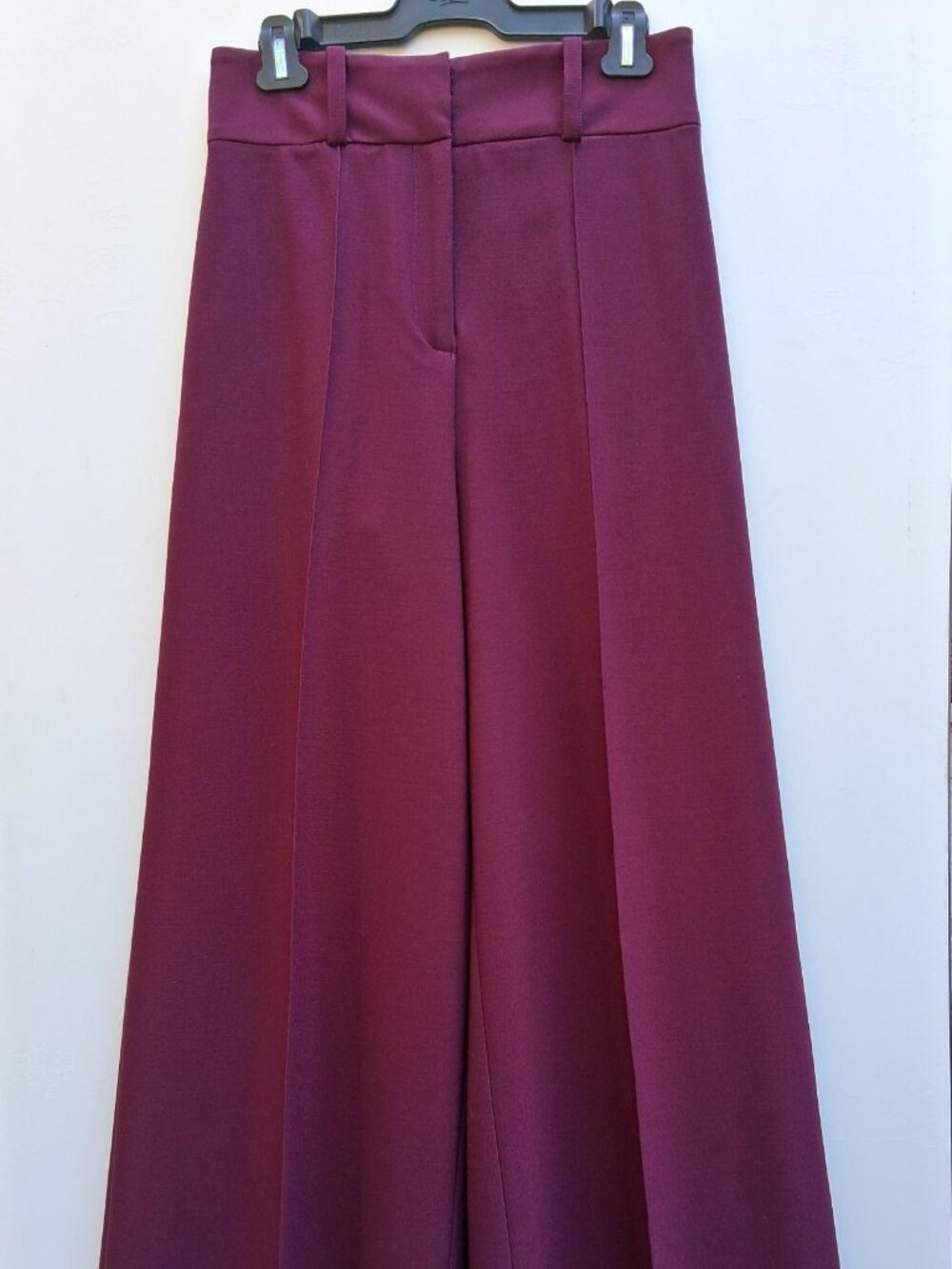Milly women's high-waist wide-leg trouser pants, plum (Size 10)